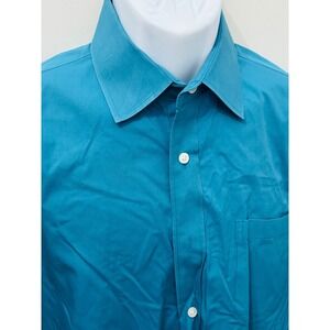 Bespoke New York Classic Fit Dress Shirt Teal Long Sleeve Button Size M 15-15.5